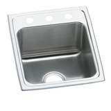 Elkay Lustertone Classic Stainless Steel 15" x 22" x 6-1/2", 2-Hole Single Bowl Drop-in ADA Sink - LRAD1522652