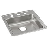 Elkay Lustertone Classic Stainless Steel 19-1/2" x 19" x 5", 3-Hole Single Bowl Drop-in ADA Sink - LRAD1919503