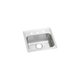 Elkay Lustertone Classic Stainless Steel 19-1/2" x 19" x 4", 2-Hole Single Bowl Drop-in ADA Sink with Quick-clip - LRADQ1919402