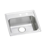 Elkay Lustertone Classic Stainless Steel 19-1/2" x 19" x 5-1/2", MR2-Hole Single Bowl Drop-in ADA Sink - LRAD191955MR2