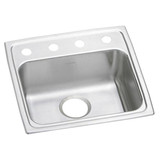 Elkay Lustertone Classic Stainless Steel 19-1/2" x 19" x 5-1/2", OS4-Hole Single Bowl Drop-in ADA Sink - LRAD191955OS4