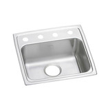 ELKAY  LRAD191960OS4 Lustertone Classic Stainless Steel 19-1/2" x 19" x 6", OS4-Hole Single Bowl Drop-in ADA Sink