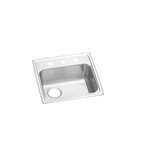 Elkay Lustertone Classic Stainless Steel 19" x 18" x 6-1/2", 3-Hole Single Bowl Drop-in ADA Sink with Left Drain - LRAD191865L3