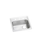 Elkay Lustertone Classic Stainless Steel 19" x 18" x 5-1/2", 2-Hole Single Bowl Drop-in ADA Sink with Right Drain - LRAD191855R2