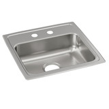 Elkay Lustertone Classic Stainless Steel 19" x 18" x 5-1/2", 2-Hole Single Bowl Drop-in ADA Sink - LRAD1918552