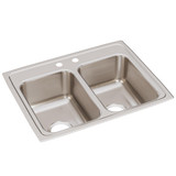 Elkay Lustertone Classic Stainless Steel 25" x 19-1/2" x 7-5/8", 2-Hole Equal Double Bowl Drop-in Sink with Quick-clip - LRQ25192