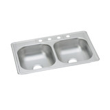 ELKAY  D233214 Dayton Stainless Steel 33" x 21-1/4" x 6-9/16", 4-Hole Equal Double Bowl Drop-in Sink