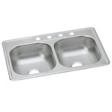 ELKAY  DD233220 Dayton Stainless Steel 33" x 22" x 7-1/16", Equal Double Bowl Drop-in Sink