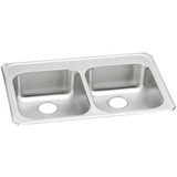 ELKAY  GECR33210 Celebrity Stainless Steel 33" x 21-1/4" x 5-3/8", 0-Hole Equal Double Bowl Drop-in Sink