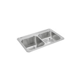 ELKAY  STCR3322L0 Celebrity Stainless Steel 33" x 22" x 10-1/4", 0-Hole Equal Double Bowl Drop-in Sink with Right Small Bowl
