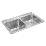 Elkay Celebrity Stainless Steel 33" x 22" x 10-1/4", 4-Hole Equal Double Bowl Drop-in Sink with Right Small Bowl - STCR3322L4