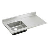 Elkay Lustertone Classic Stainless Steel 48" x 25" x 7-1/2", Single Bowl Sink Top with Drainboard - S4819L4