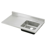 Elkay Lustertone Classic Stainless Steel 48" x 25" x 7-1/2", Single Bowl Sink Top with Drainboard - S4819R4