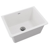 Elkay Quartz Classic 25" x 18-1/2" x 11-13/16", Undermount Laundry Sink with Perfect Drain, White - ELGU251912PDWH0