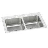 ELKAY  LRAD291865PD2 Lustertone Classic Stainless Steel 29" x 18" x 6-1/2", 2-Hole Equal Double Bowl Drop-in ADA Sink with Perfect Drain