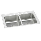 Elkay Lustertone Classic Stainless Steel 29" x 18" x 6-1/2", 2-Hole Equal Double Bowl Drop-in ADA Sink with Perfect Drain - LRAD291865PD2