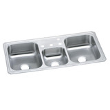 ELKAY  CMR43224 Celebrity Stainless Steel 43" x 22" x 7", 4-Hole Triple Bowl Drop-in Sink