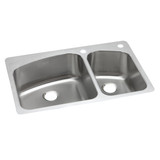 Elkay Dayton Stainless Steel 33" x 22" x 8", 3-Hole 60/40 Double Bowl Undermount or Drop-in Sink - DPXSR2250R3