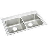 ELKAY  LRAD3322400 Lustertone Classic Stainless Steel 33" x 22" x 4", Equal 0-Hole Double Bowl Drop-in ADA Sink