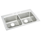 Elkay Lustertone Classic Stainless Steel 33" x 22" x 5", MR2-Hole Equal Double Bowl Drop-in ADA Sink - LRAD332250MR2