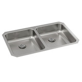 Elkay Lustertone Classic Stainless Steel, 30-3/4" x 18-1/2" x 5-3/8", Double Bowl Undermount ADA Sink w/Perfect Drain - ELUHAD311855PD