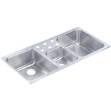 Elkay Lustertone Classic Stainless Steel 43" x 22" x 7-7/8", 3-Hole Triple Bowl Drop-in Sink - LCR43223