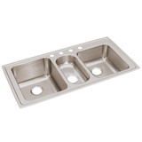 Elkay Lustertone Classic Stainless Steel 43" x 22" x 10", Triple Bowl Drop-in Sink - LGR43224