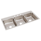 Elkay Lustertone Classic Stainless Steel 46" x 22" x 7-5/8", 3-Hole Triple Bowl Drop-in Sink - LTR46223