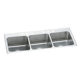 Elkay Lustertone Classic Stainless Steel 63" x 22" x 10-1/8", Triple Bowl Drop-in Sink - LTR6322103