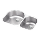 ELKAY  ELUH3119RPD Lustertone Classic Stainless Steel 31-1/4" x 20" x 7-1/2", Offset 60/40 Double Undermount Sink w/Perfect Drain