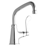 Elkay Single Hole with Single Control Faucet with 8" Arc Tube Spout 4" Wristblade Handle -Chrome - LK535AT08T4