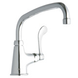 Elkay Single Hole with Single Control Faucet with 10" Arc Tube Spout 4" Wristblade Handle -Chrome - LK535AT10T4