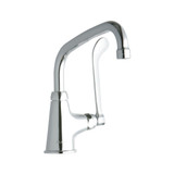 Elkay Single Hole with Single Control Faucet with 8" Arc Tube Spout 6" Wristblade Handle -Chrome - LK535AT08T6