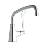 Elkay Single Hole with Single Control Faucet with 10" Arc Tube Spout 6" Wristblade Handle -Chrome - LK535AT10T6