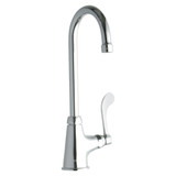 Elkay Single Hole with Single Control Faucet with 5" Gooseneck Spout 4" Wristblade Handle -Chrome - LK535GN05T4