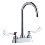 Elkay 4" Centerset with Exposed Deck Laminar Flow Faucet with 5" Gooseneck Spout 4" Wristblade Handles -Chrome - LK406LGN05T4