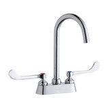 Elkay 4" Centerset with Exposed Deck Laminar Flow Faucet with 5" Gooseneck Spout 6" Wristblade Handles -Chrome - LK406LGN05T6