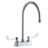 Elkay 4" Centerset with Exposed Deck Faucet with 8" Gooseneck Spout 4" Wristblade Handles -Chrome - LK406GN08T4