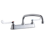 Elkay 8" Centerset with Exposed Deck Faucet with 12" Arc Tube Spout 6" Wristblade Handles -Chrome - LK810AT12T6