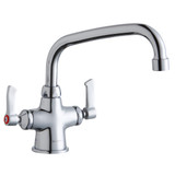 Elkay Single Hole with Concealed Deck Faucet with 8" Arc Tube Spout 2" Lever Handles -Chrome - LK500AT08L2