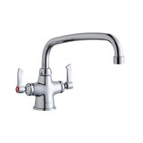 Elkay Single Hole with Concealed Deck Faucet with 10" Arc Tube Spout 2" Lever Handles -Chrome - LK500AT10L2
