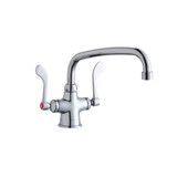 Elkay Single Hole with Concealed Deck Faucet with 10" Arc Tube Spout 4" Wristblade Handles -Chrome - LK500AT10T4