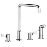 Elkay Deck Mount Faucet with Arc Spout and 2-5/8" Lever Handles with Side Spray -Chrome - LKD2433C