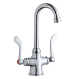 Elkay Single Hole with Concealed Deck Faucet with 4" Gooseneck Spout 4" Wristblade Handles -Chrome - LK500GN04T4