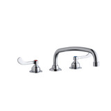 ELKAY  LK800AT14T4 8" Centerset with Concealed Deck Faucet with 14" Arc Tube Spout 4" Wristblade Handles -Chrome