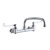 ELKAY  LK940AT12T6H Foodservice 8" Centerset Wall Mount Faucet with 12" Arc Tube Spout 6" Wristblade Handles 1/2in Offset Inlets