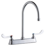 ELKAY  LK810GN08T4 8" Centerset with Exposed Deck Faucet with 8" Gooseneck Spout 4" Wristblade Handles -Chrome