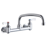 ELKAY  LK940AT14L2H Foodservice 8" Centerset Wall Mount Faucet with 14" Arc Tube Spout 2" Lever Handles 1/2in Offset Inlets