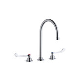 ELKAY  LK800GN08T6 8" Centerset with Concealed Deck Faucet with 8" Gooseneck Spout 6" Wristblade Handles -Chrome