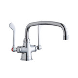 ELKAY  LK500AT14T6 Single Hole with Concealed Deck Faucet with 14" Arc Tube Spout 6" Wristblade Handles -Chrome